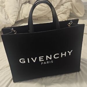 Givenchy Black and White Logo Canvas Tote